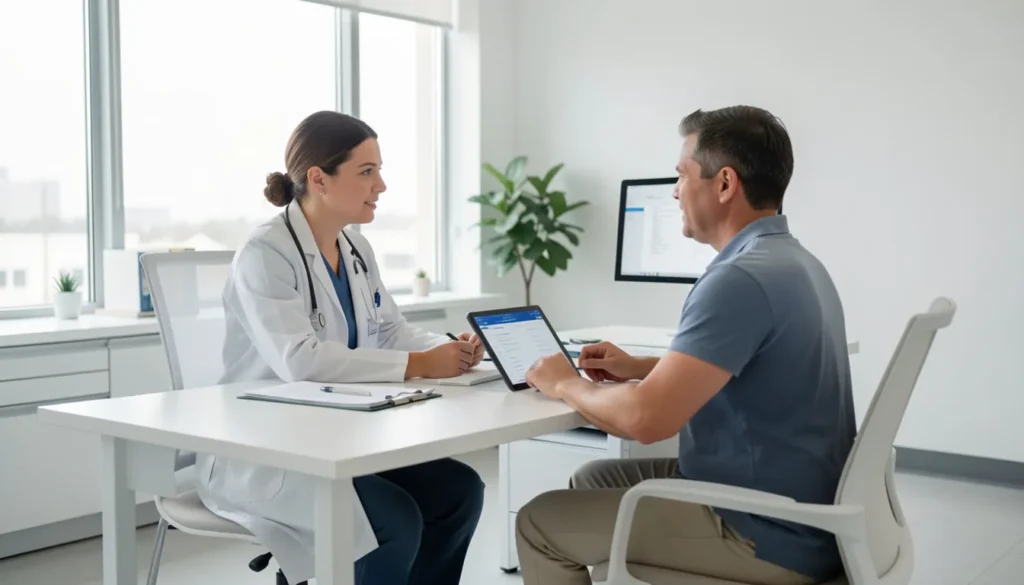 A patient utilizing preventive care services covered by their marketplace health insurance plan.