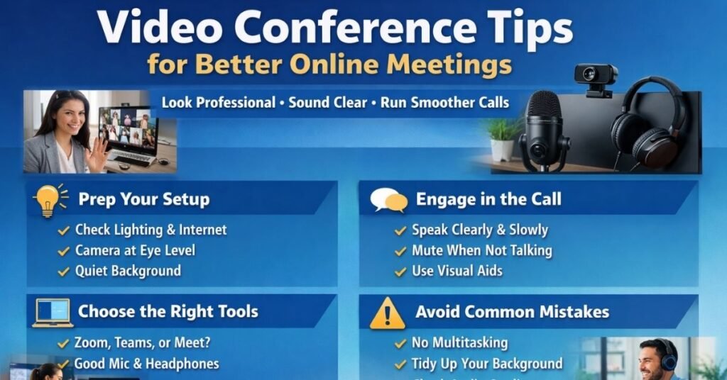 Video Conference Tips: The Complete, Real-World Guide to Looking Professional, Sounding Clear, and Running Better Online Meetings