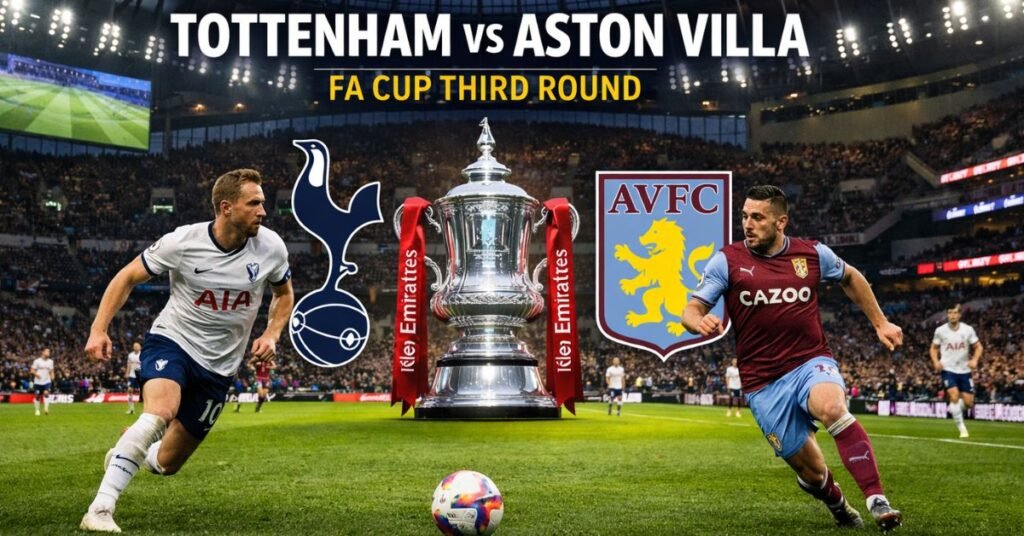 Tottenham vs Aston Villa FA Cup third-round clash at Tottenham Hotspur Stadium