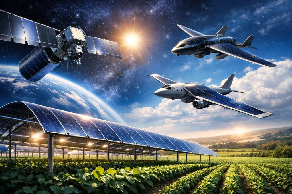 Ascent Solar Technology flexible CIGS thin-film solar panels powering space, aerospace, and agrivoltaic energy systems