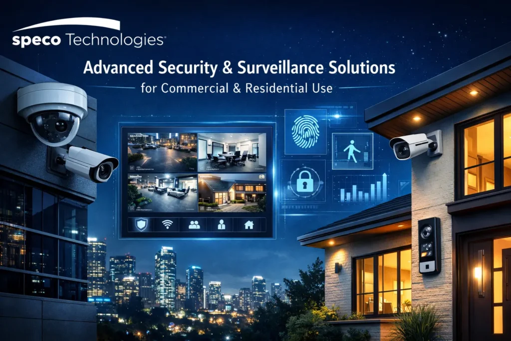Speco Technologies advanced security and surveillance system installed on residential and commercial buildings