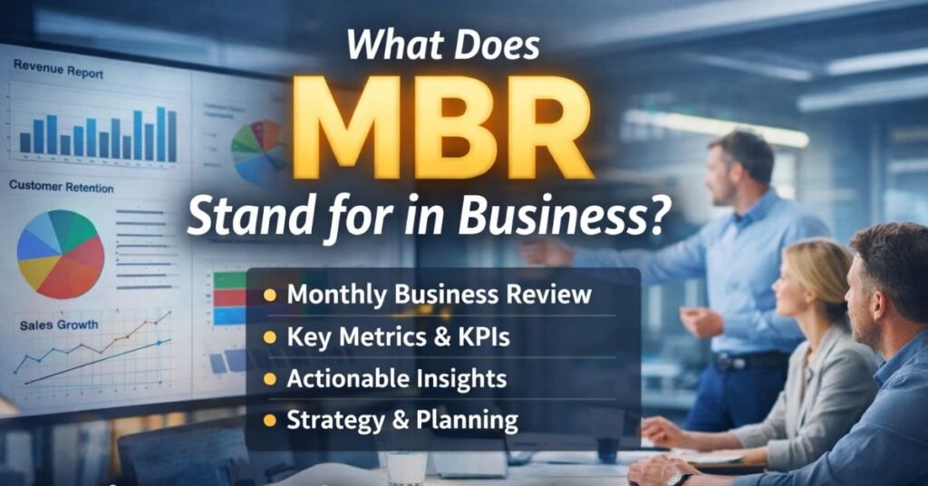 “What does MBR stand for in business – monthly business review dashboard with KPIs and team meeting”